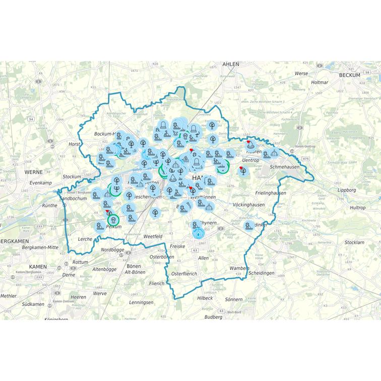 Interaktive Karte der kühlen Orte